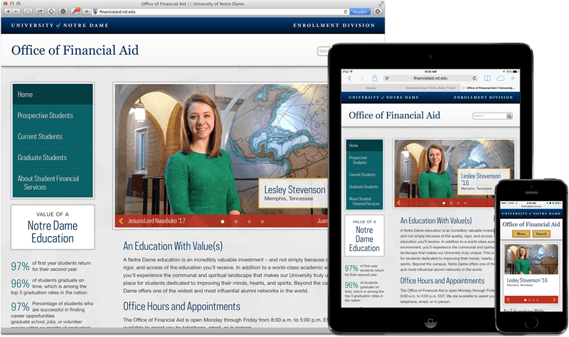 Financial Aid website composite