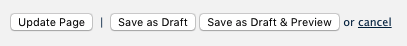 Page Draft Buttons
