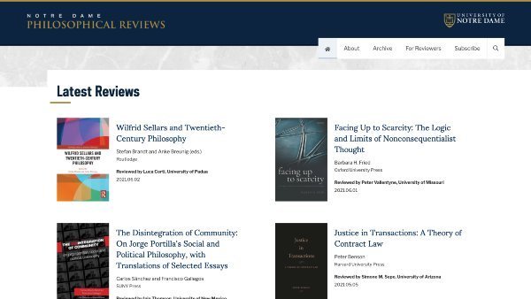Notre Dame Philosophical Reviews