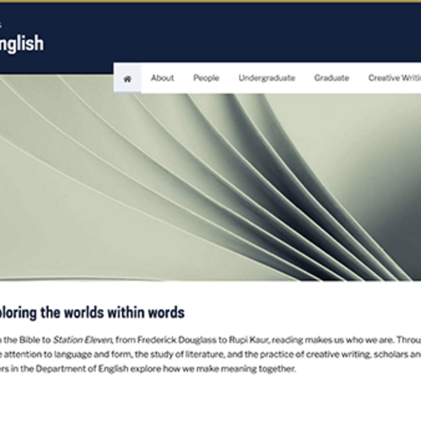 Department of English website screenshot